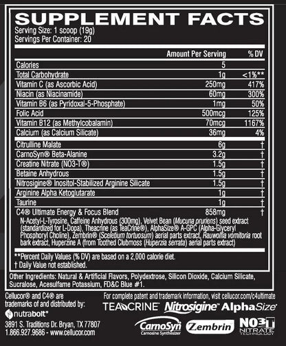 Cellucor, C4 Ultimate Pre-workout Performance, Orange et mangue, 326 g