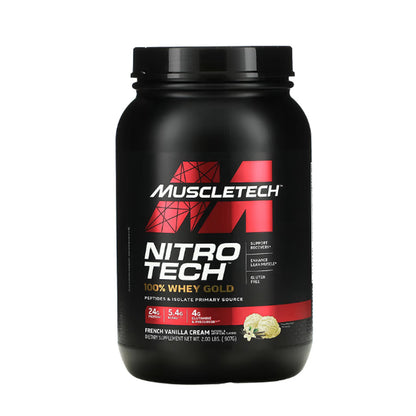 MuscleTech, Nitro Tech, 100% Whey Gold, crème vanille française, 907 g (2,20 lb)