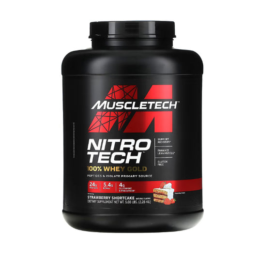 MuscleTech, Nitro Tech 100 % lactosérum de qualité supérieure, Fraise, 2.28 kg (5.53 lb)